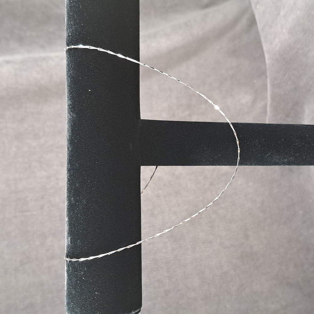 925 Sterling Silver Made In Italy Bar Chain 18" 1mm VG Marked